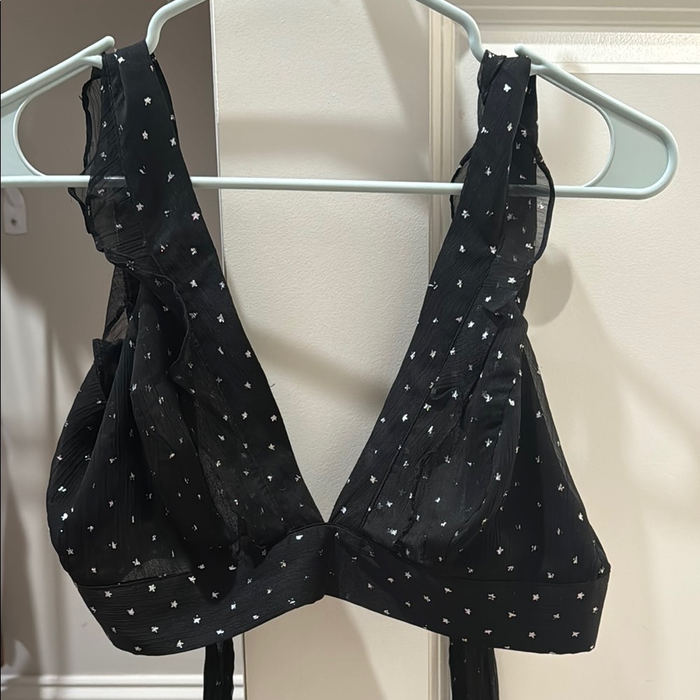 Black Star-Patterned Women's Bralette
